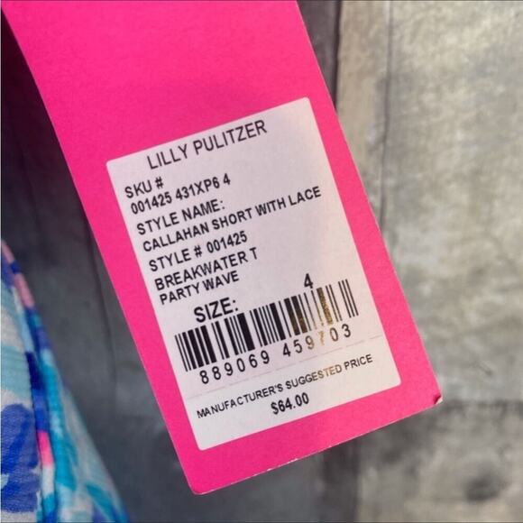 Lilly Pulitzer Callahan Short With Lace In Breakwater Party Wave Size 4 New! - Picture 9 of 13